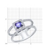 Кольцо из белого золота с танзанитом и бриллиантами