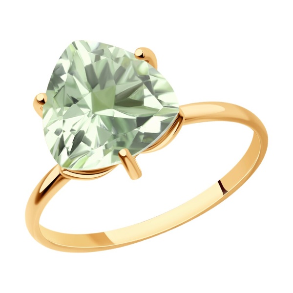 Кольцо из красного золота с аметистом