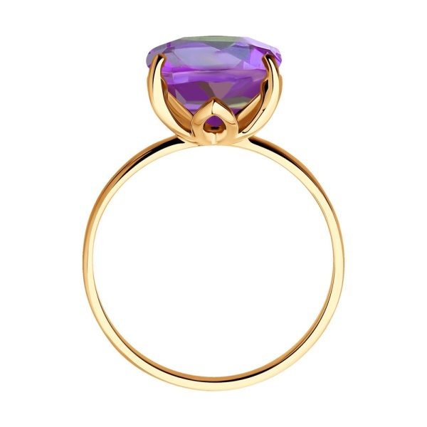 Кольцо из красного золота с аметистом