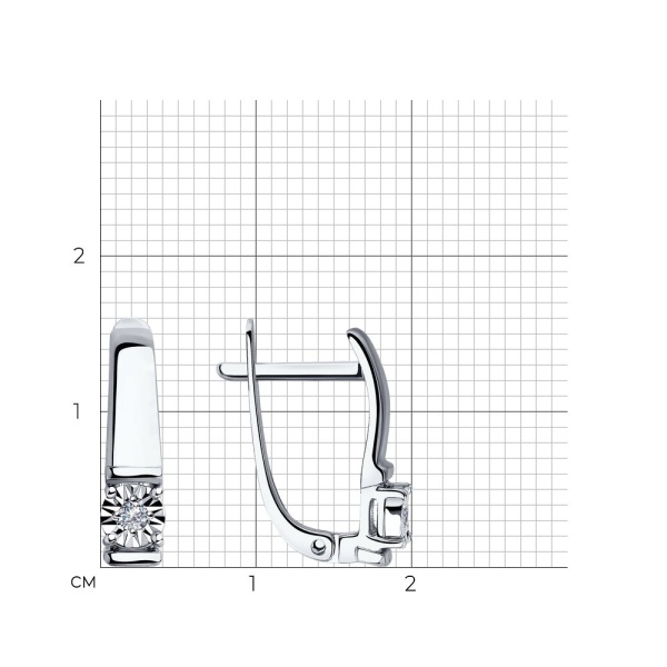Серьги из белого золота с бриллиантами