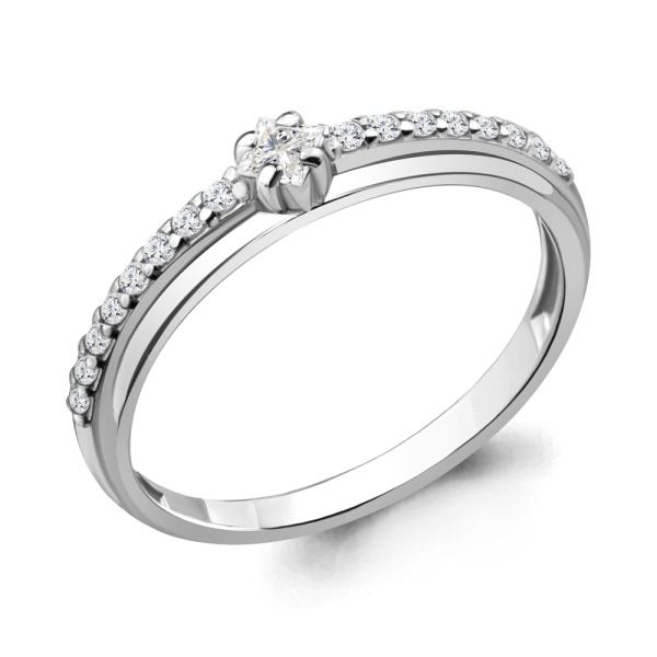 Кольцо из серебра с фианитами