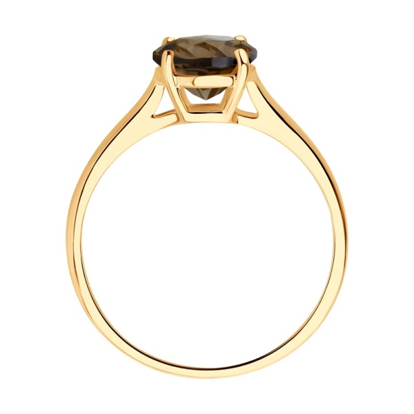 Кольцо из красного золота с раухтопазом