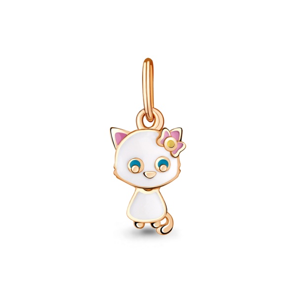 Подвеска из красного золота с эмалью