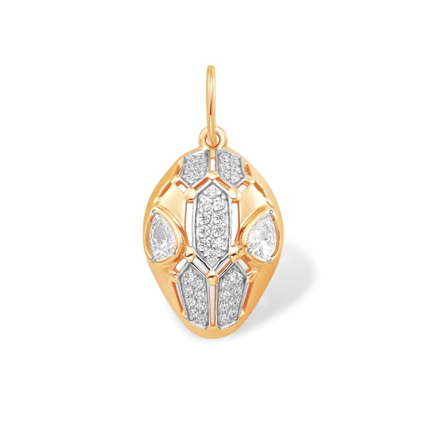 Подвеска из красного золота с фианитами