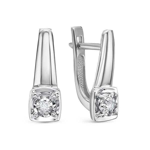 Серьги из белого золота с бриллиантами