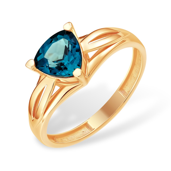 Кольцо из красного золота с раухтопазом