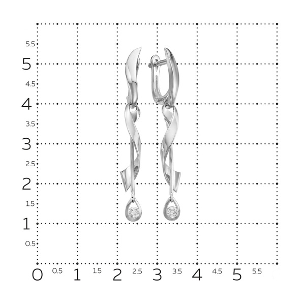 Серьги из белого золота с бриллиантами