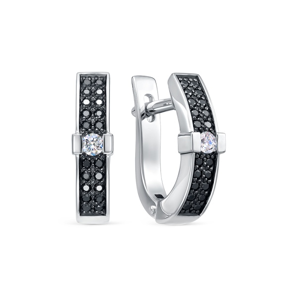 Серьги из белого золота с бриллиантами