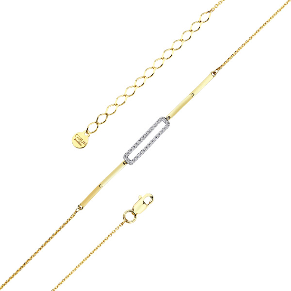 Браслет из желтого золота с фианитами