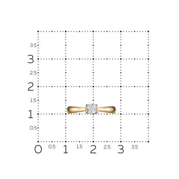 Кольцо из красного золота с бриллиантом