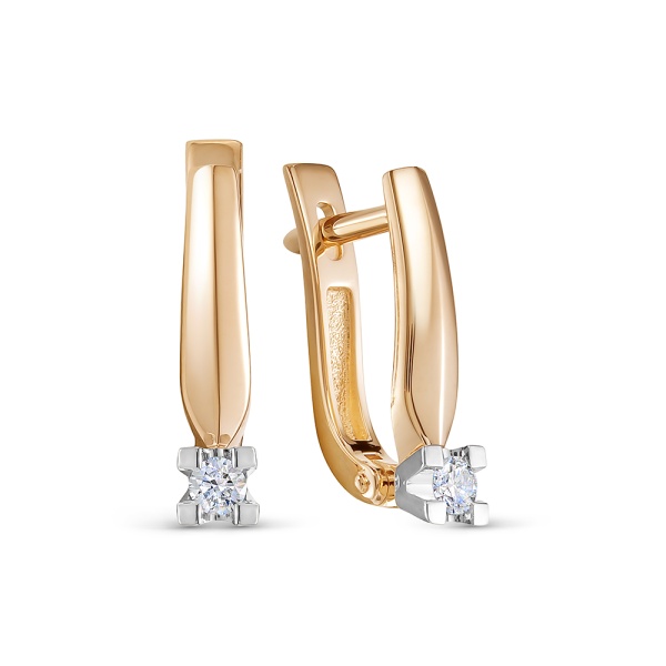 Серьги из красного золота с бриллиантами