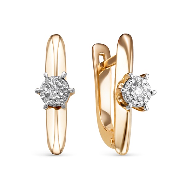 Серьги из красного золота с бриллиантами