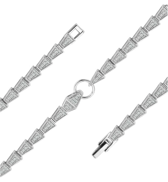 Браслет из серебра с фианитами