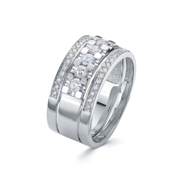 Кольцо из белого золота с бриллиантами