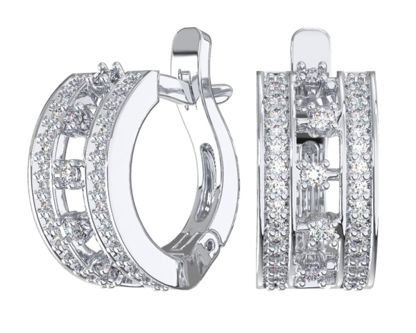 Серьги из серебра с фианитами