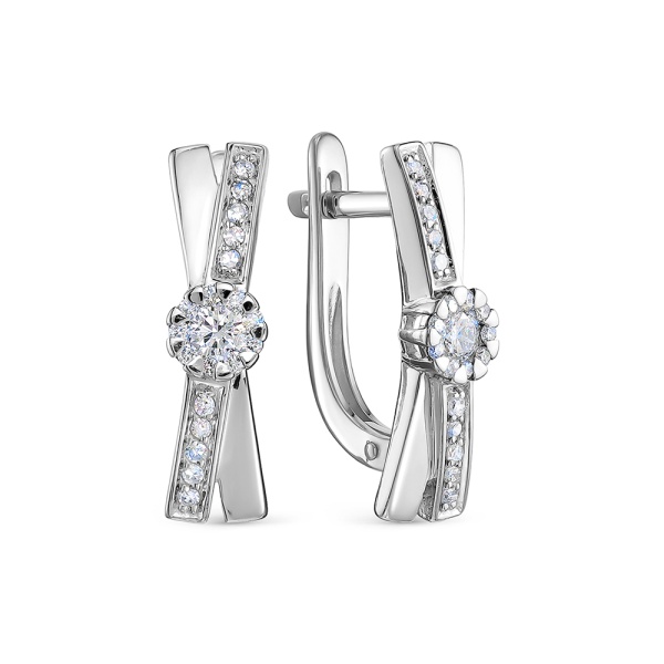 Серьги из белого золота с бриллиантами