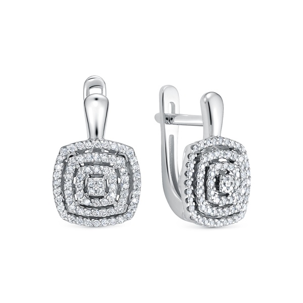 Серьги из белого золота с бриллиантами