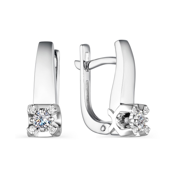 Серьги из белого золота с бриллиантами