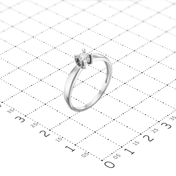 Кольцо из белого золота с бриллиантом