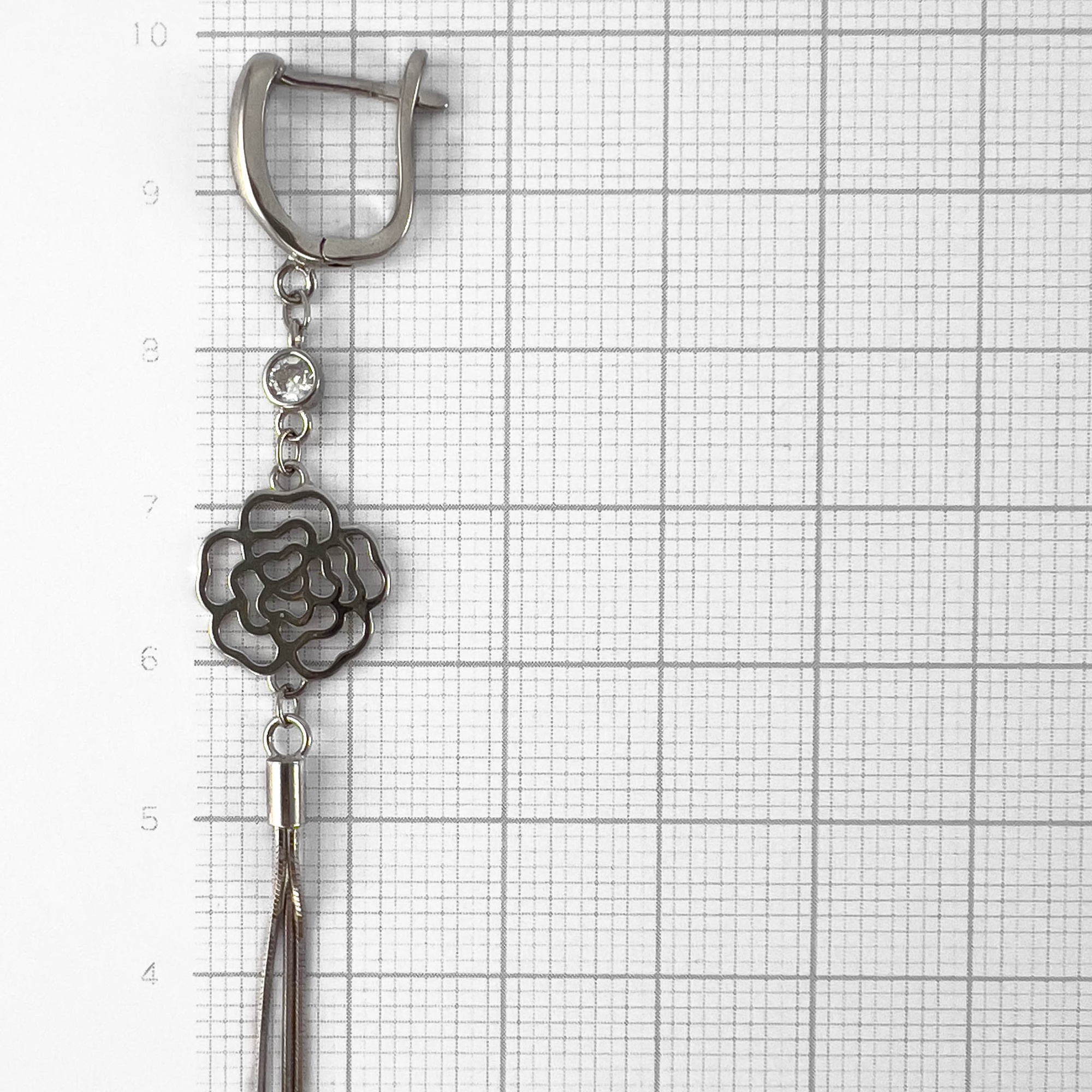 Серьги из серебра с фианитами