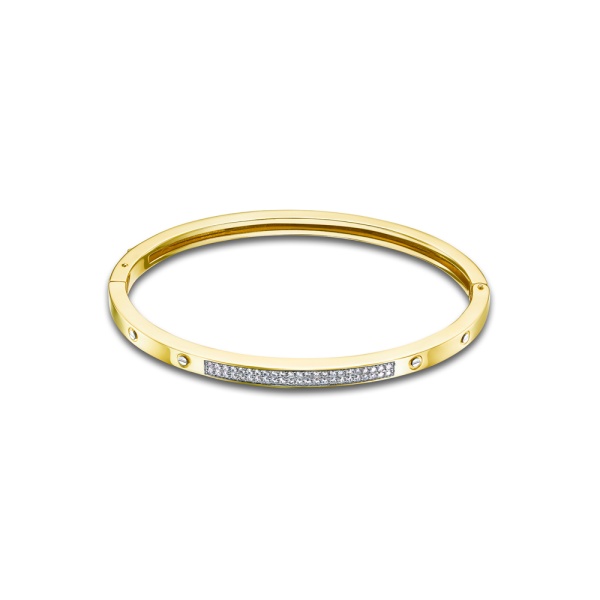 Браслет из желтого золота с фианитами