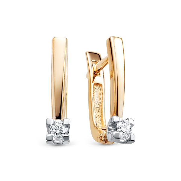 Серьги из красного золота с бриллиантами