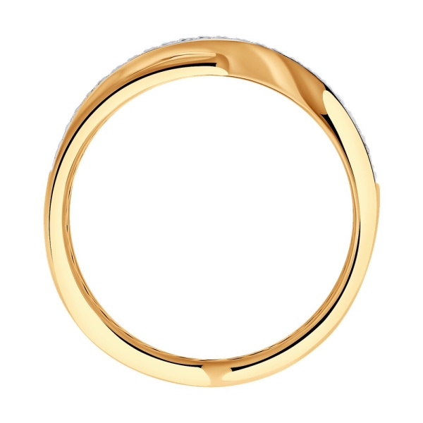 Кольцо из красного золота с бриллиантами