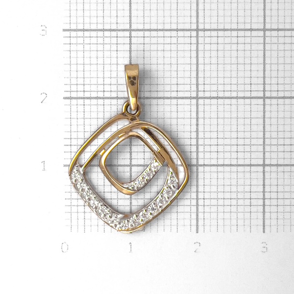 Подвеска из красного золота с фианитами