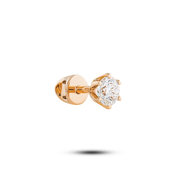 Моносерьга из красного золота с бриллиантом