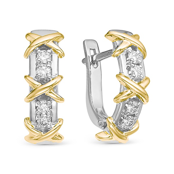 Серьги из белого золота с бриллиантами