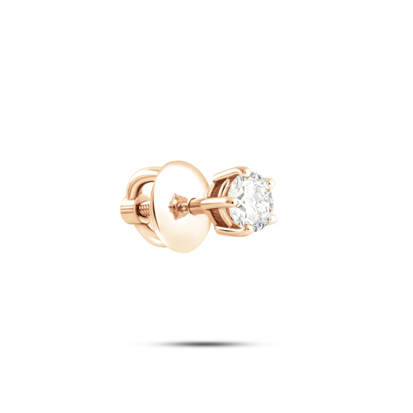 Моносерьга из красного золота с бриллиантом