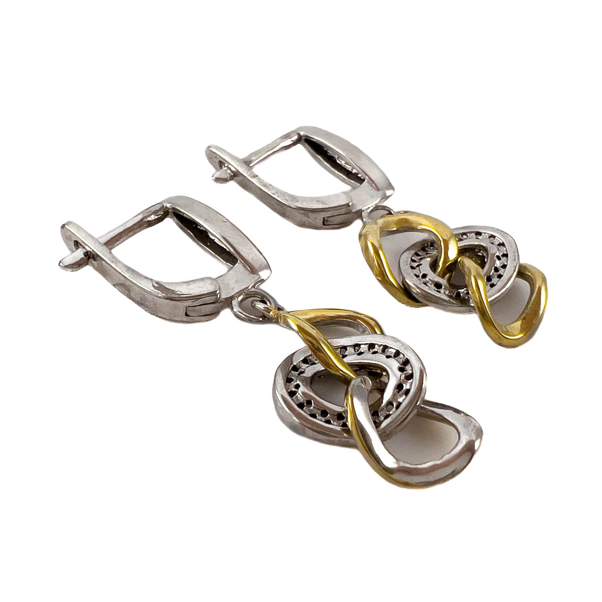 Серьги из серебра с цирконом