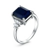 Кольцо из серебра с сапфиром и цирконием