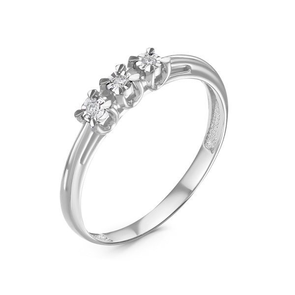 Кольцо из белого золота с бриллиантами