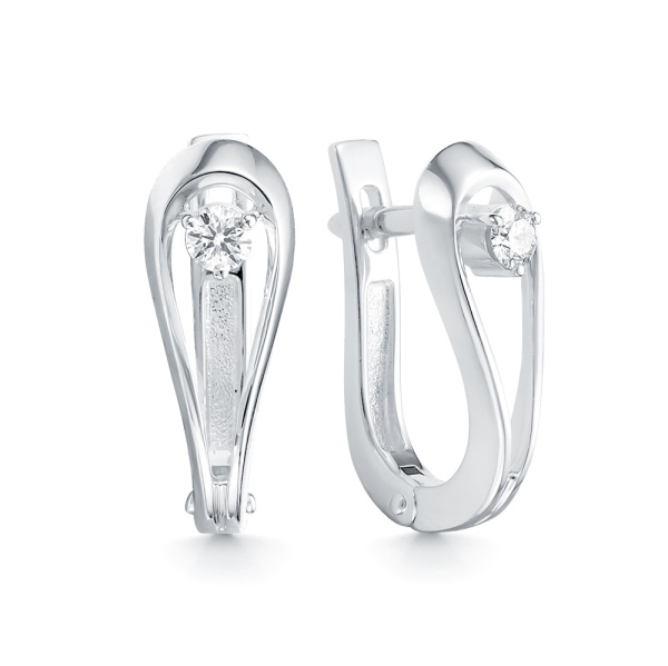 Кольцо из белого золота с бриллиантом