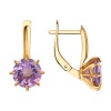 Серьги из красного золота с аметистами