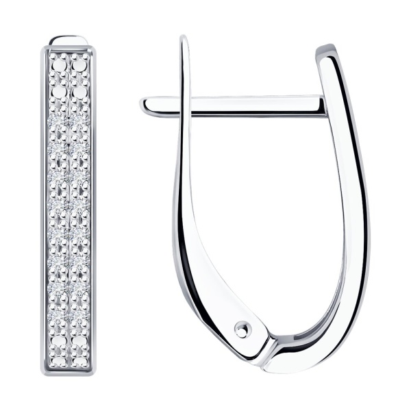 Серьги из белого золота с бриллиантами