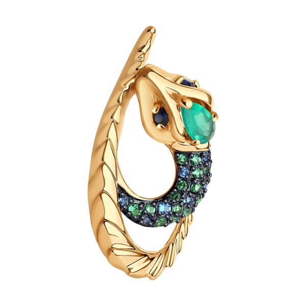 Подвеска из красного золота с миксом камней