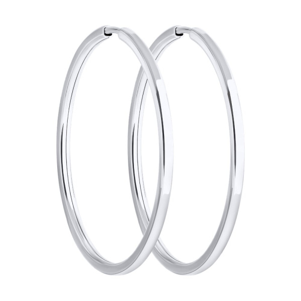 Серьги-конго из белого золота