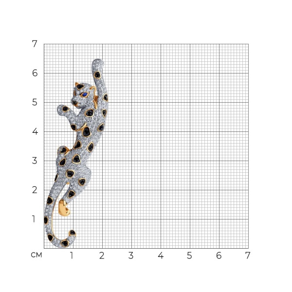 Брошь из красного золота с миксом камней