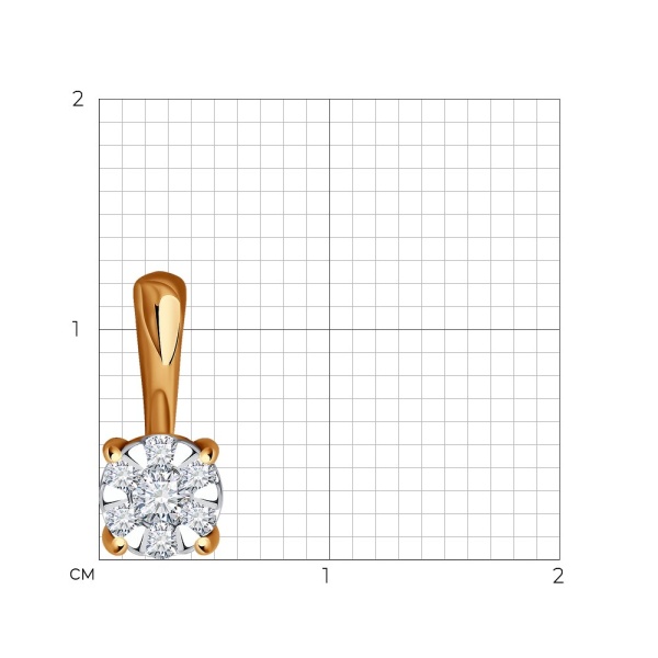 Подвеска из красного золота с бриллиантами