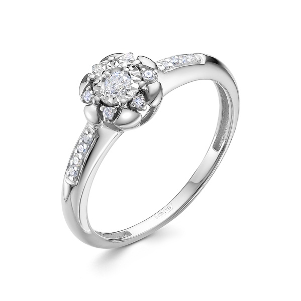 Кольцо из белого золота с бриллиантами