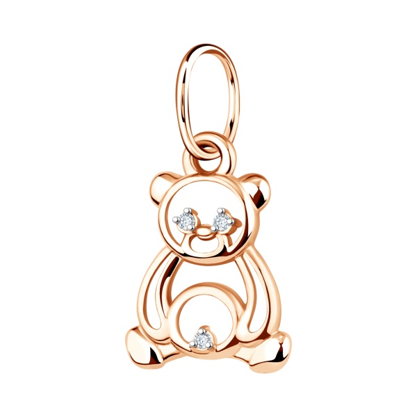 Подвеска из красного золота с фианитами