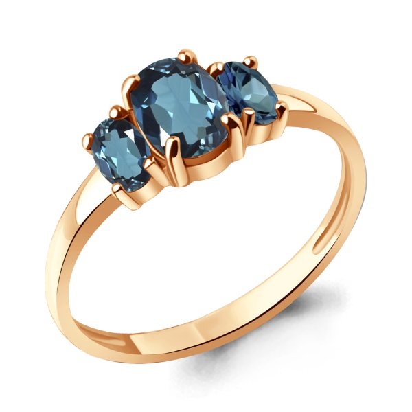 Кольцо из красного золота с топазами