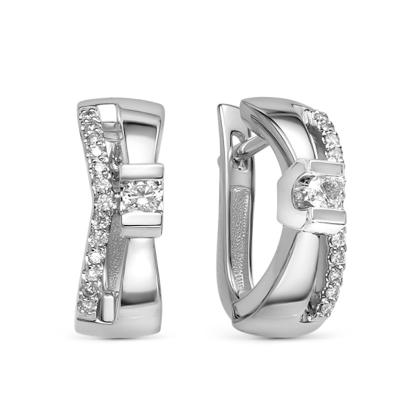 Серьги из белого золота с бриллиантами