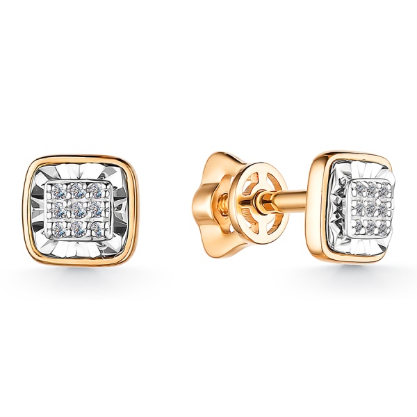 Серьги-пусеты из золота с бриллиантами