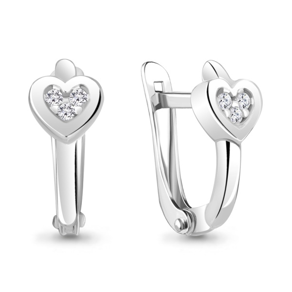 Серьги из серебра с фианитами