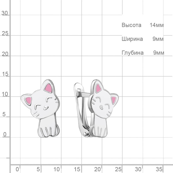 Серьги из серебра с эмалью