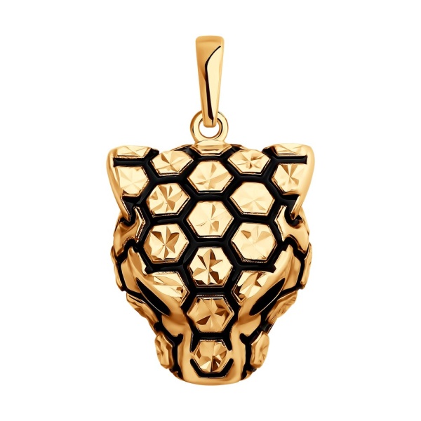 Подвеска из красного золота с эмалью