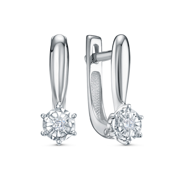 Серьги из белого золота с бриллиантами